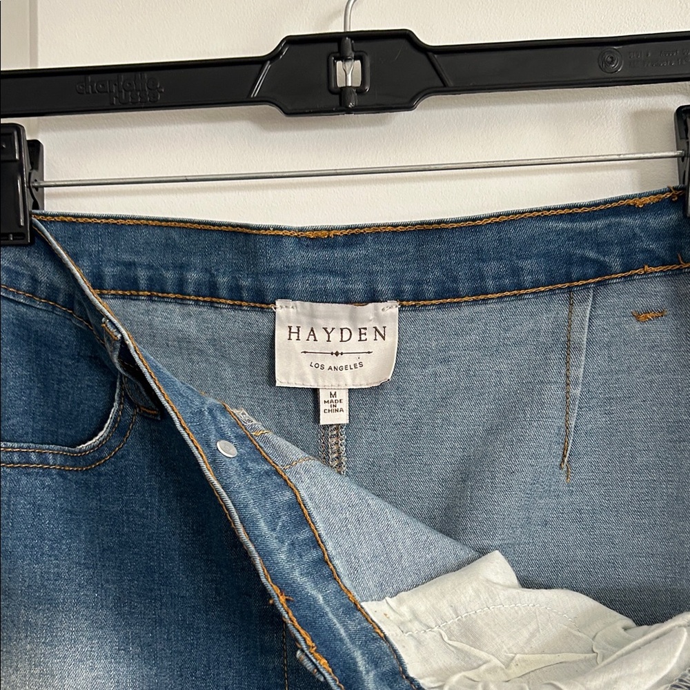 Hayden Denim Asymmetrical Button Skirt - Picture 2 of 4